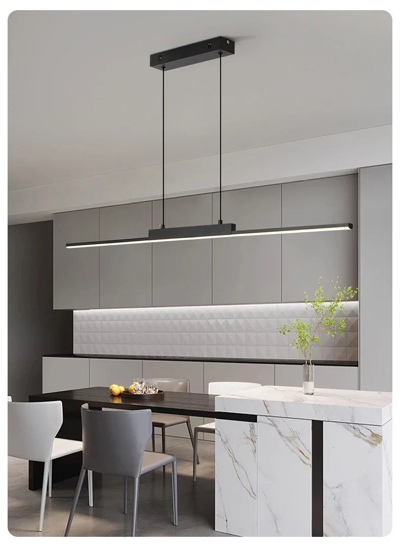 Modern Long Pendant Light – Minimalist Dining Room Chandelier for Kitchen & Living