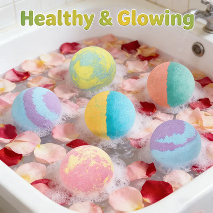 Kids bath bombs in pastel swirls with rose petals in a bubbly tub Silcy Skin on Tampa Home & Garden Store