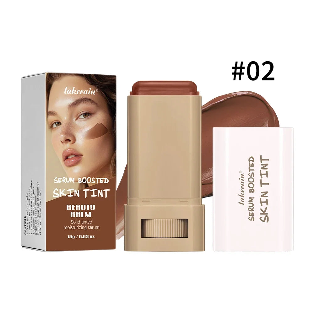Silcy Skin skin tint foundation stick #02 with beige tube and brown box and skin tint card set on Tampa Home & Garden Store