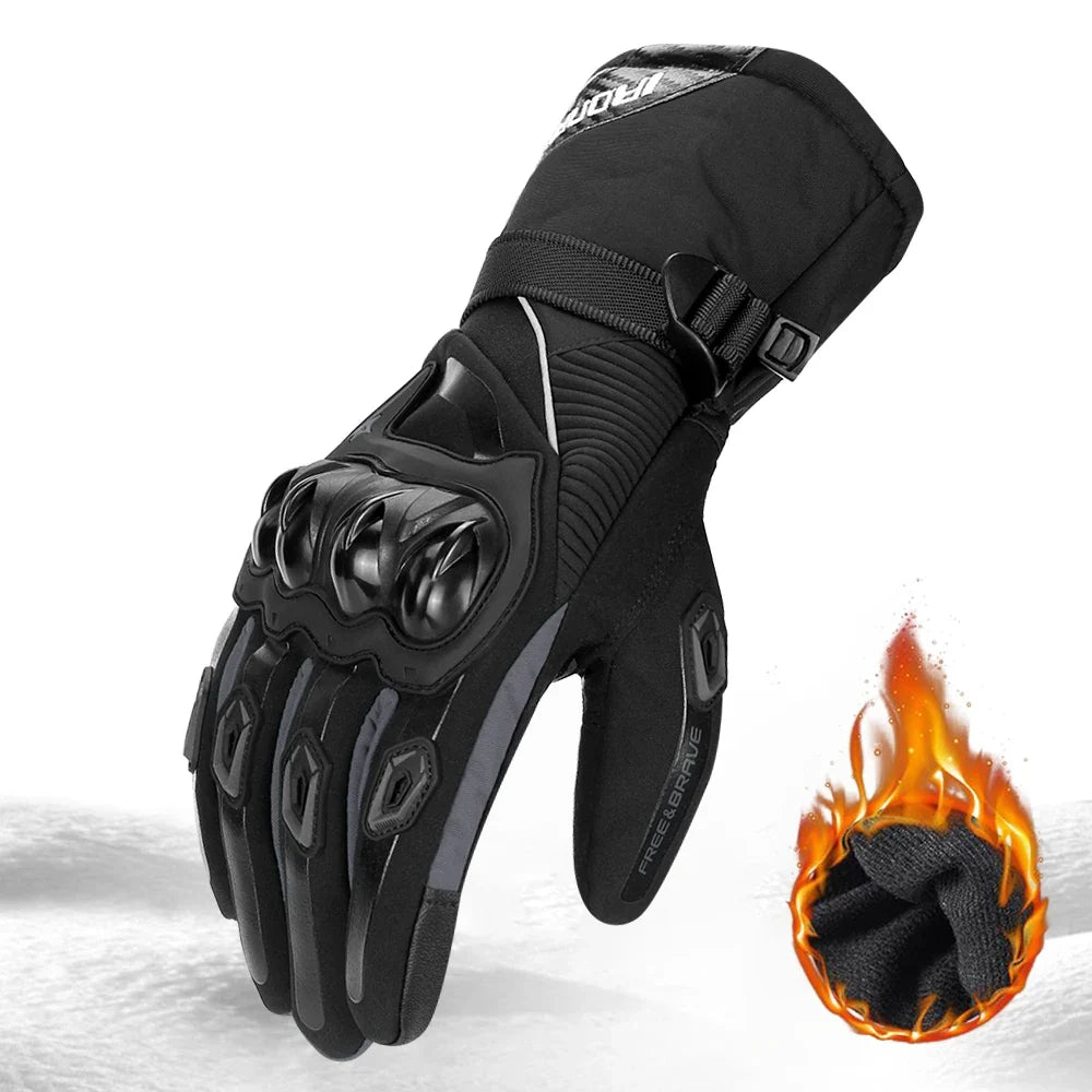 Warm Winter Waterproof Anti-slip Black Motorcycle Gloves by BikerZoneZ with knuckle protection on Tampa Home & Garden Store