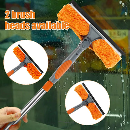 Extendable Window Cleaning Kit 2-in-1 squeegee with microfiber orange heads UpTrend Deals on Tampa Home & Garden Store