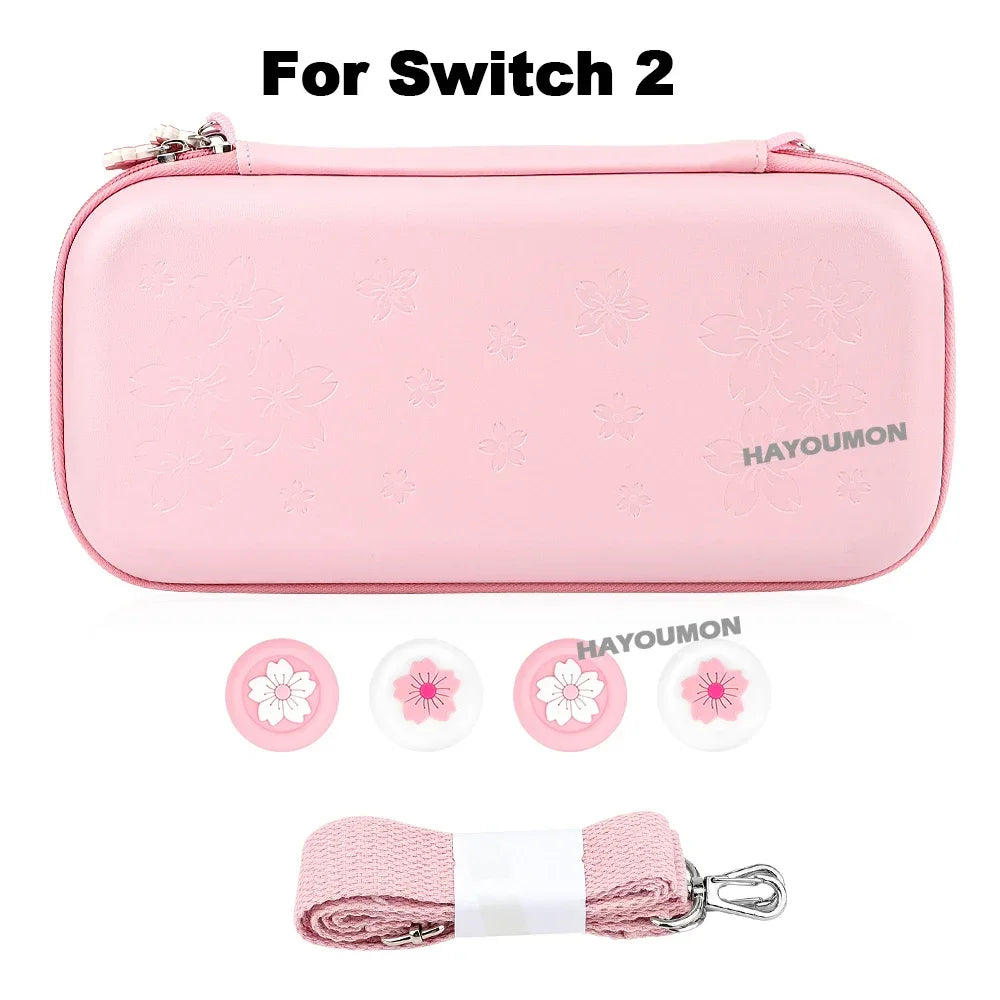 Switch 2 pink hard shell carrying case by FLIPSTYLEZLLC with floral pattern, 10-game slots on Tampa Home & Garden Store