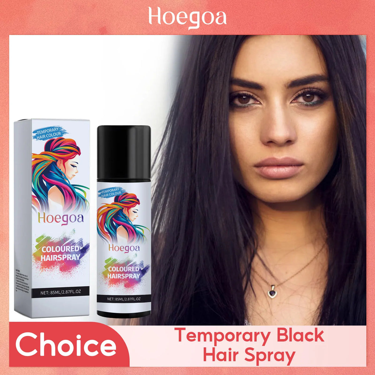 Instant Hair Color Spray by Silcy Skin, temporary black hair dye with colorful packaging on Tampa Home & Garden Store