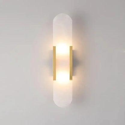 DecorBites Linear Marble Chandelier wall sconce with alabaster glass and brass accents on Tampa Home & Garden Store
