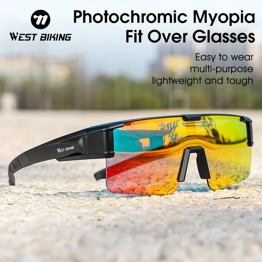 West Biking fit-over cycling sunglasses with photochromic UV400 and mirrored lenses on Tampa Home & Garden Store