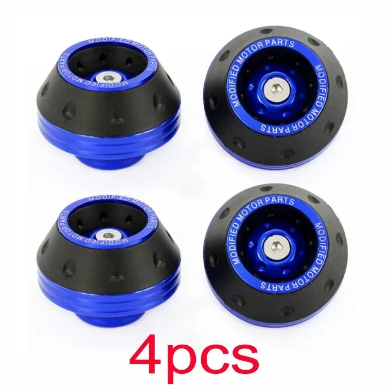 4pcs blue anodized front fork slider cups for motorcycles crash protectors on Tampa Home & Garden Store