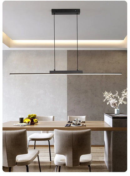 Modern Long Pendant Light – Minimalist Dining Room Chandelier for Kitchen & Living