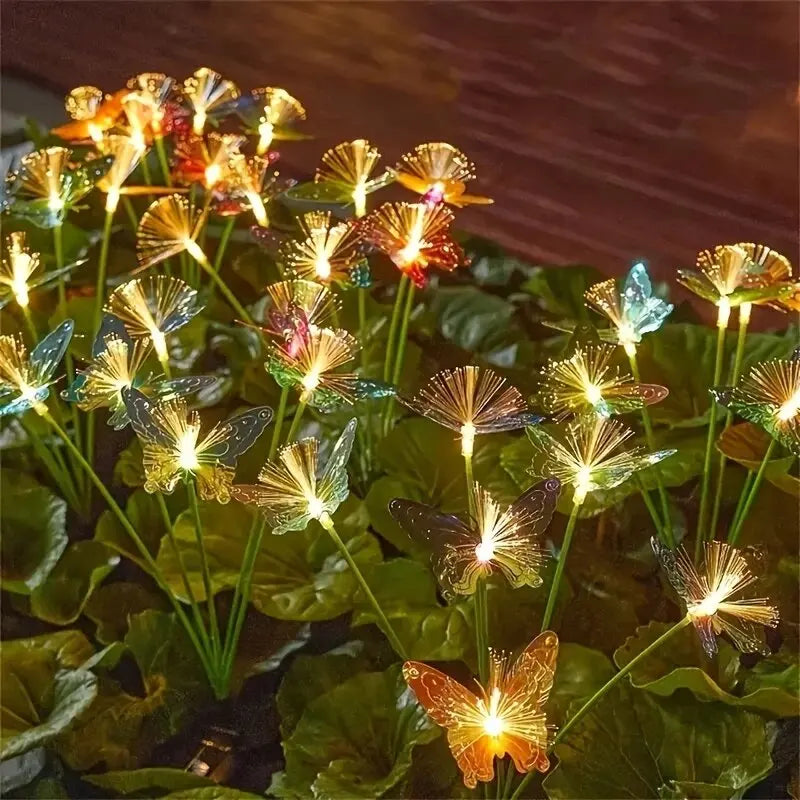 1PC 6-Head LED Solar Fiber Optic Butterfly Lights Perfecsy for outdoor garden lighting on Tampa Home & Garden Store