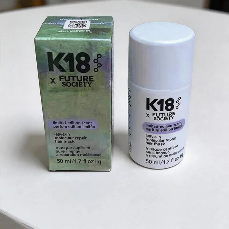 K18 Future Society leave-in molecular repair hair mask bottle with green box, 50 ml on Tampa Home & Garden Store
