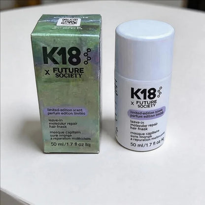 K18 Future Society leave-in molecular repair hair mask bottle with green box, 50 ml on Tampa Home & Garden Store