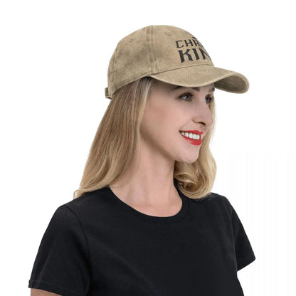King Caps beige distressed baseball cap by BikerZoneZ on Tampa Home & Garden Store