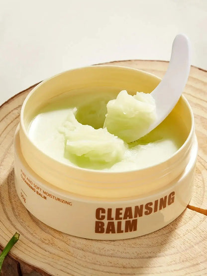 Cleansing balm by Silcy Skin in pale yellow cream with white spatula, gentle makeup remover on Tampa Home & Garden Store