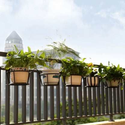 Iron Balcony Hanging Flower Rack And Pot Holder