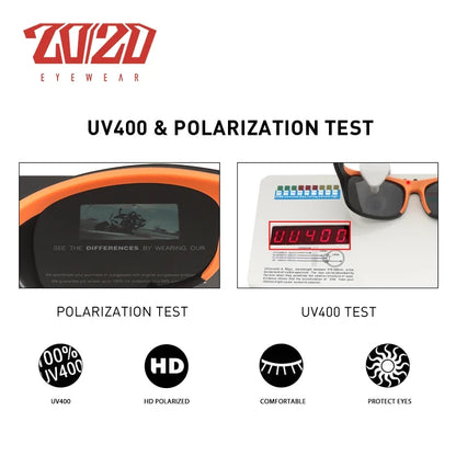 Polarized sunglasses outdoor sport UV400 by BikerZoneZ with orange frame and dark lenses on Tampa Home & Garden Store