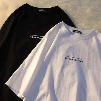 Men's Summer Letter Print T‑Shirt by UpTrend Deals in black and white, two long-sleeve tees on Tampa Home & Garden Store
