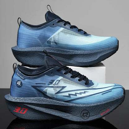 Men's training shoes in blue mesh with cushioned sole, athletic sneakers pair shown on Tampa Home & Garden Store