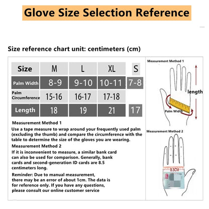 Leather sheep motorcycle gloves size chart by BikerZoneZ with palm width on Tampa Home & Garden Store