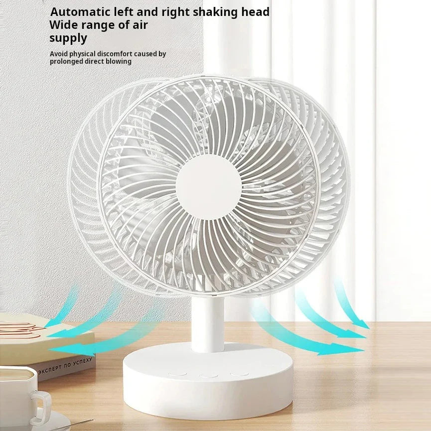 Cooling Breeze | Portable Fan with Rechargeable Battery & 4-Speed Control | Compact Design for Personal Comfort