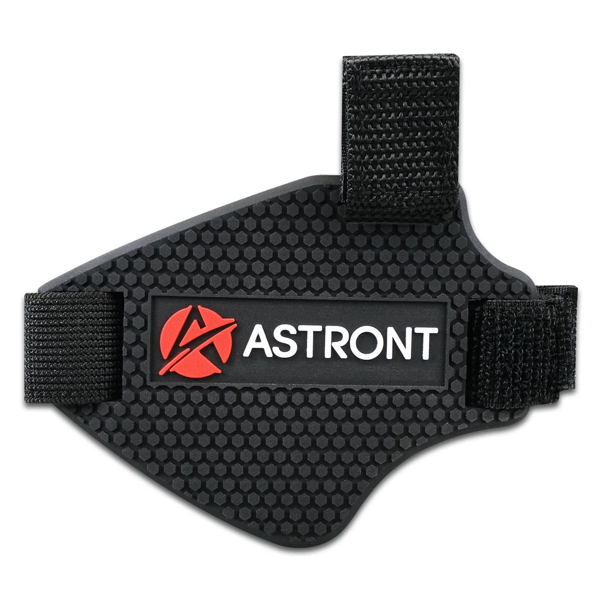 Motorcycle shifter pad with hex-textured black cover and adjustable strap, Astron logo on Tampa Home & Garden Store