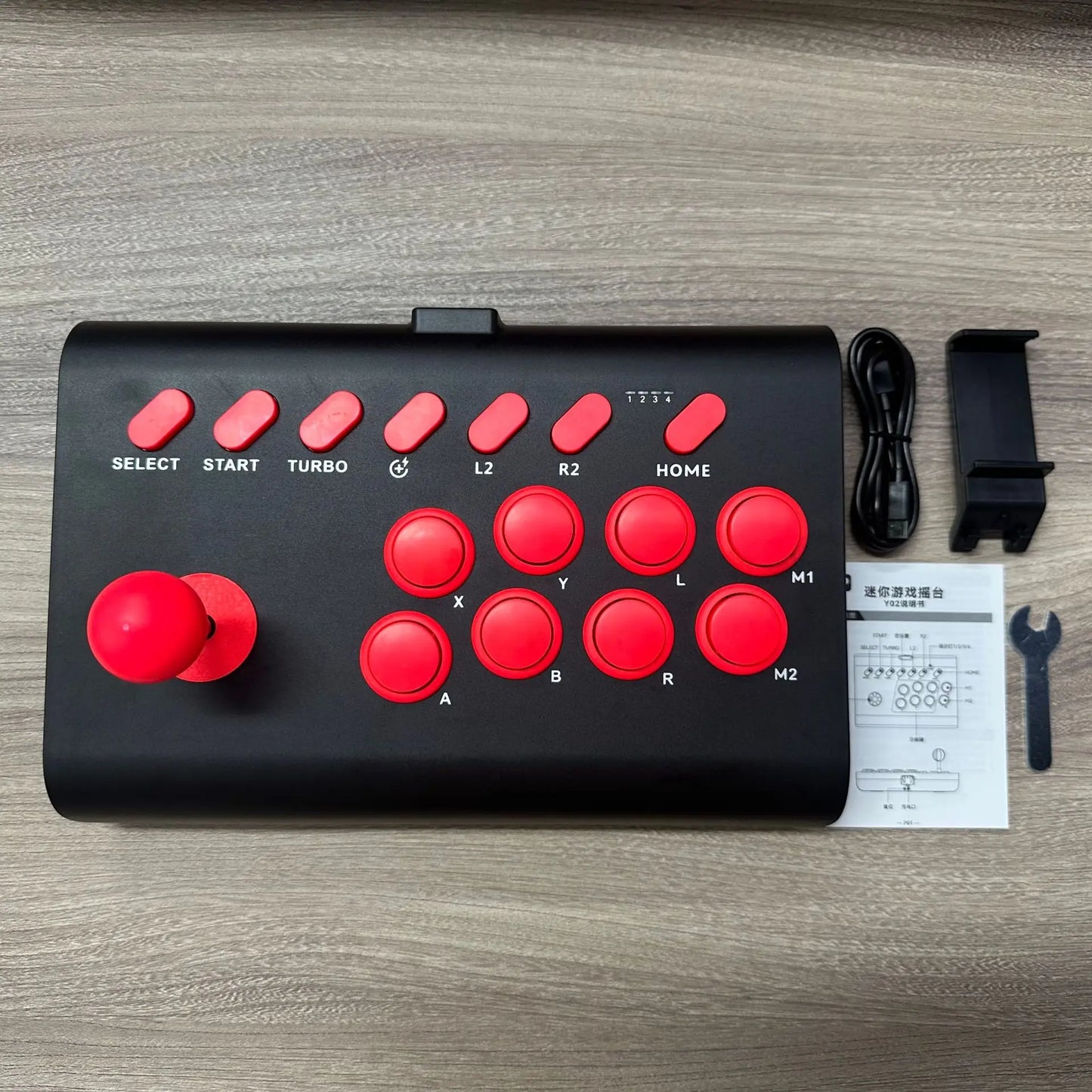 FLIPSTYLEZLLC arcade fight stick with red buttons on black case and wired USB cable on Tampa Home & Garden Store