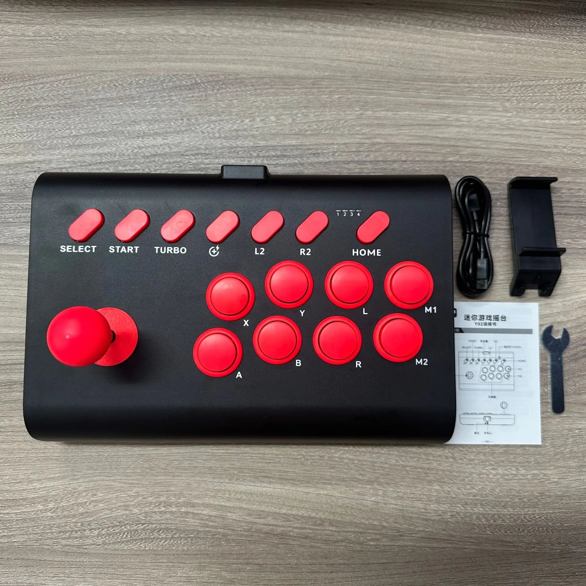 FLIPSTYLEZLLC arcade fight stick with red buttons on black case and wired USB cable on Tampa Home & Garden Store