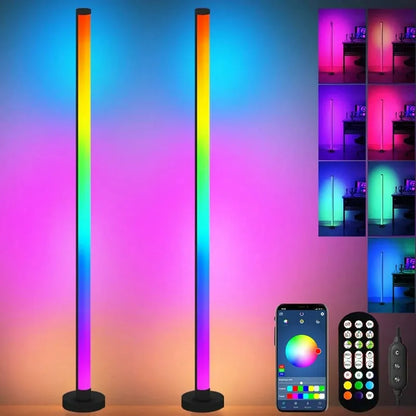 Perfecsy RGB LED Atmosphere Floor Lamp pair with remote and app control for mood lighting on Tampa Home & Garden Store