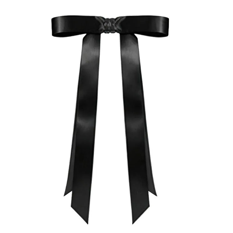 Butterfly magnetic hair clip black satin bow with long tails no-damage strong hold on Tampa Home & Garden Store