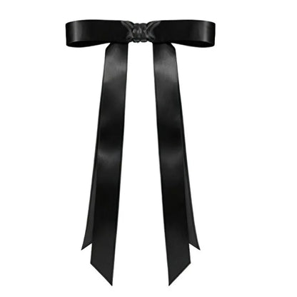 Butterfly magnetic hair clip black satin bow with long tails no-damage strong hold on Tampa Home & Garden Store