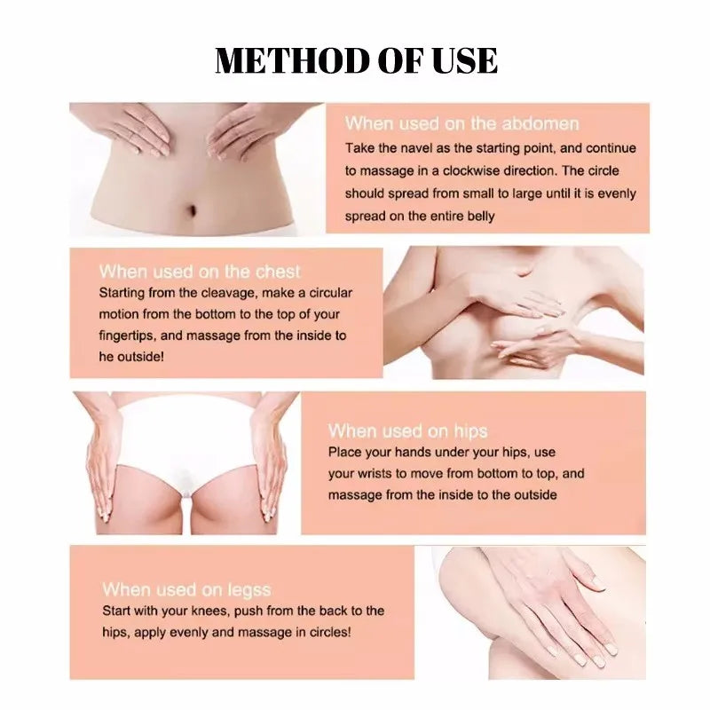Silcy Skin Stretch Marks Remover Essential Oil serum for pregnancy; collage showing use on body on Tampa Home & Garden Store