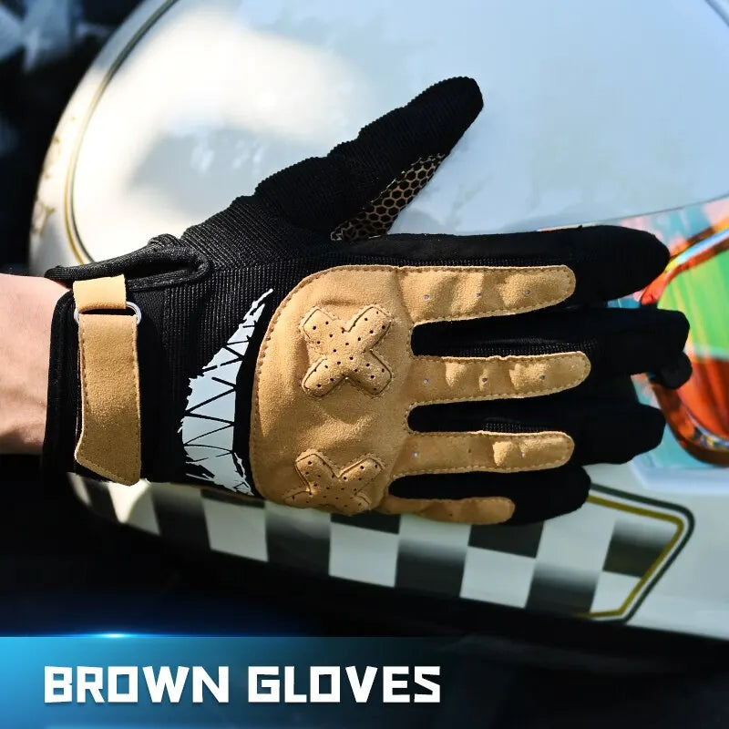 Touch Screen Gloves 4-color motorcycle glove by BikerZoneZ brown suede palm black fingers on Tampa Home & Garden Store