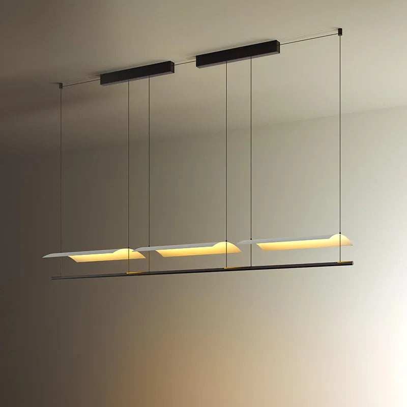 DecorBites kitchen island pendant lights, 3 slim warm LED bars in a metal frame on Tampa Home & Garden Store