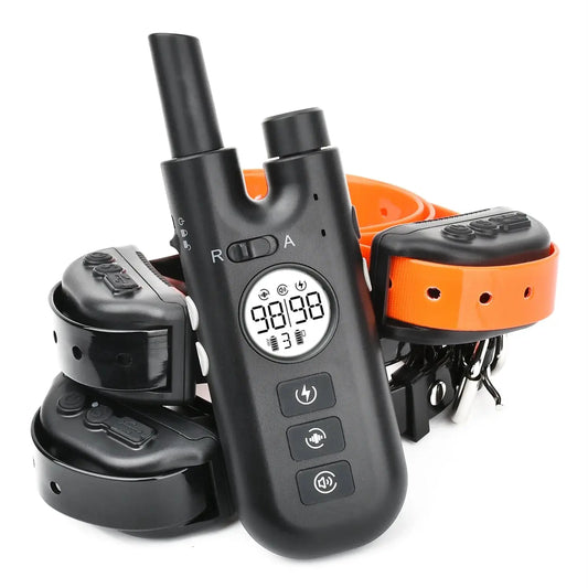 Dog training collar with 800m remote; black transmitter, orange collar, waterproof Moktan Sabai on Tampa Home & Garden Store