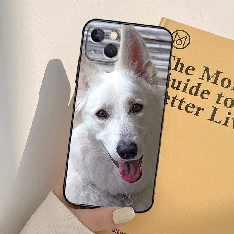 German Shepherd dog phone case Stevvex with white photo print for iPhone models on Tampa Home & Garden Store