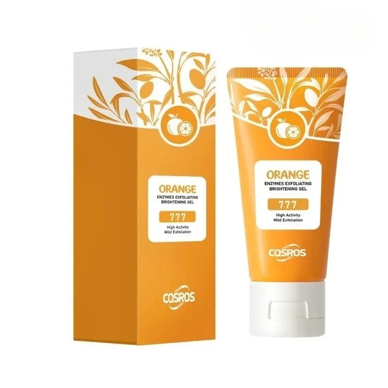 Cosros Orange Enzymes Exfoliating Brightening Gel tube and box with white botanical design on Tampa Home & Garden Store