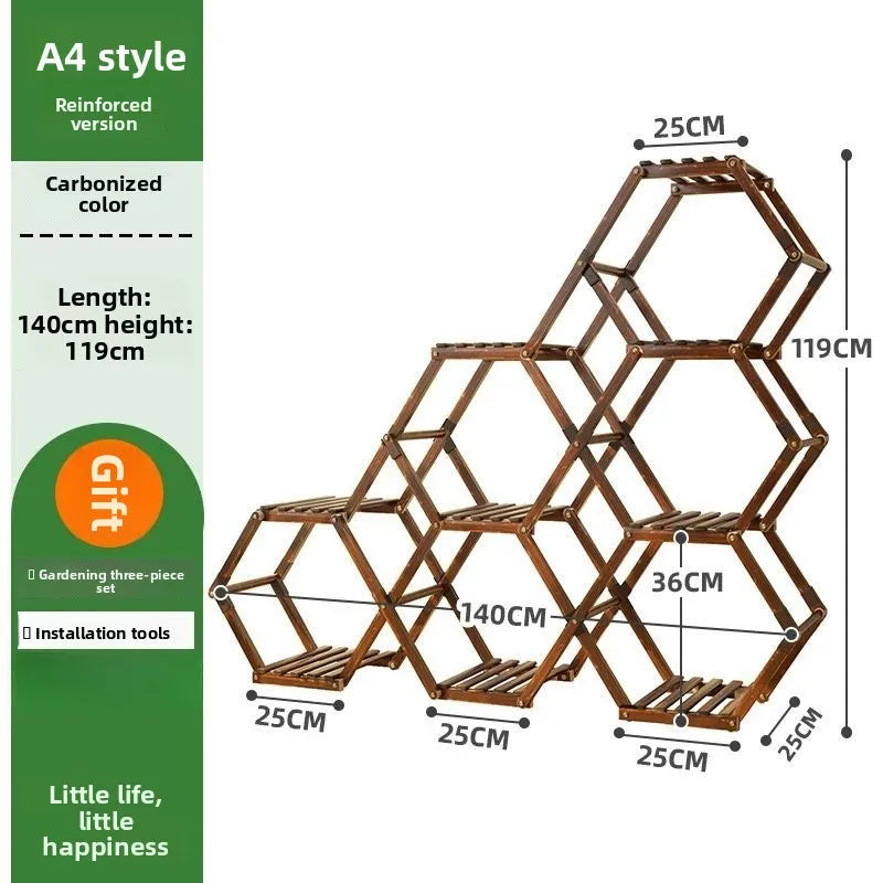 Solid Wood Plant Stand for Garden and Patio