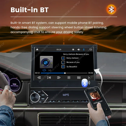 1-DIN 7-inch retractable touchscreen car stereo MP5 with CarPlay and Bluetooth UpTrend Deals on Tampa Home & Garden Store