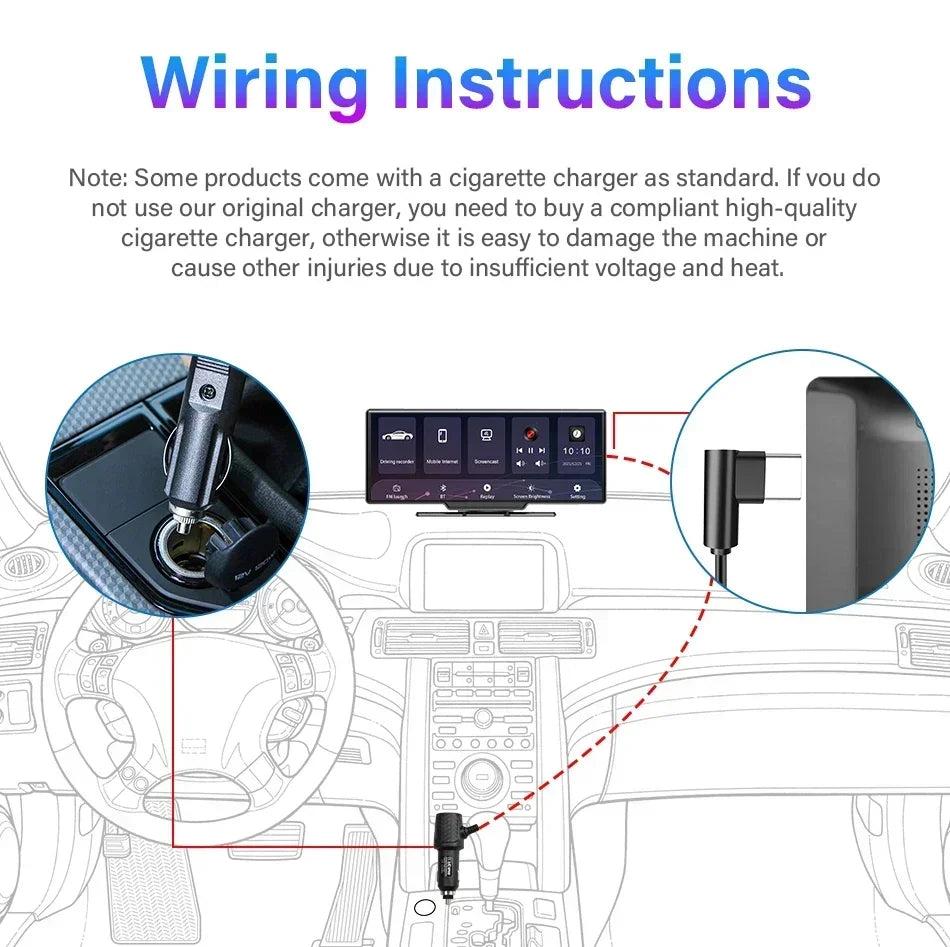 10.26 inch Portable CarPlay Screen wireless car stereo with wiring diagram by UpTrend Deals on Tampa Home & Garden Store