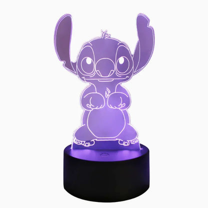 Stitch 3D Night Light USB Touch Cartoon Desk Lamp Remote LED Room Decor Gift