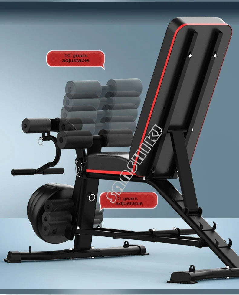 Weightlifting bench with adjustable incline and leg extension, black frame UpTrend Deals on Tampa Home & Garden Store