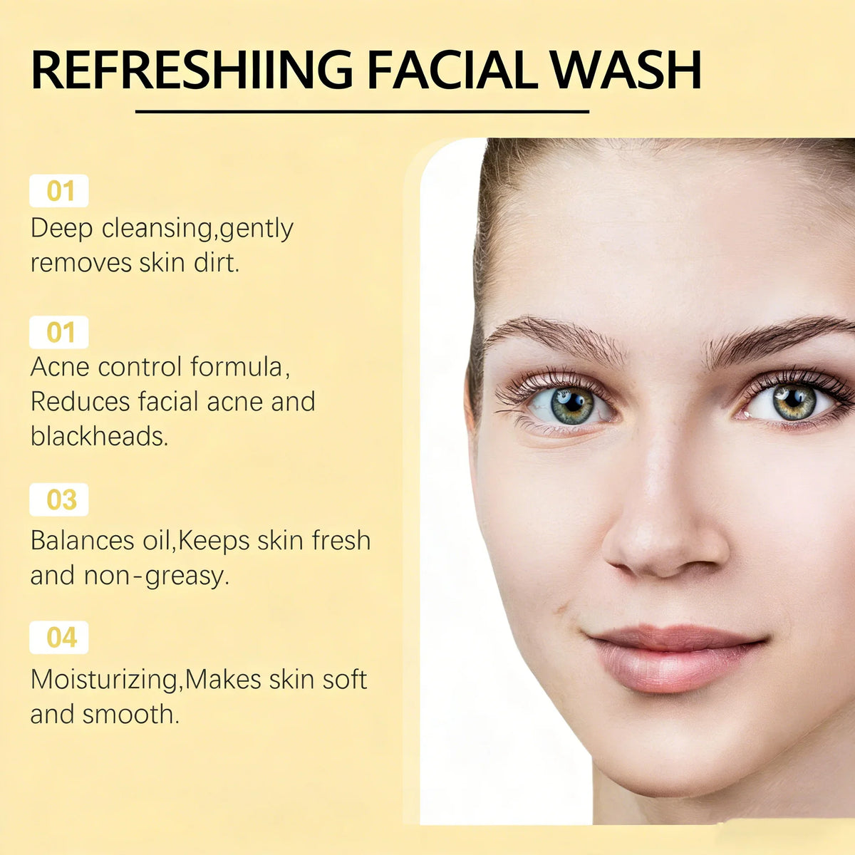 Honey Facial Foaming Cleanser by Silcy Skin, yellow infographic on Tampa Home & Garden Store