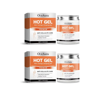 OceAura HOT GEL anti cellulite care jars & boxes, orange label, 114g/4oz on Tampa Home & Garden Store