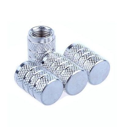 Chrome valve stem caps 4-pack with knurled grip BikerZoneZ motor vehicle tire accessories on Tampa Home & Garden Store