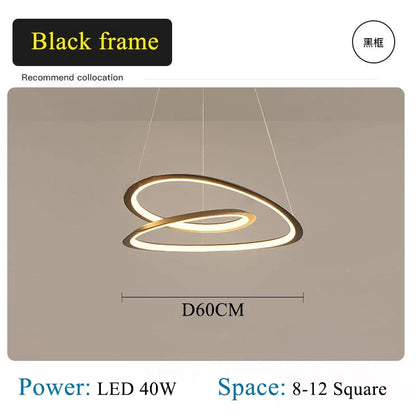 DecorBites Kepler Round LED Chandelier white pendant lamp with twin glowing rings 60cm dia on Tampa Home & Garden Store