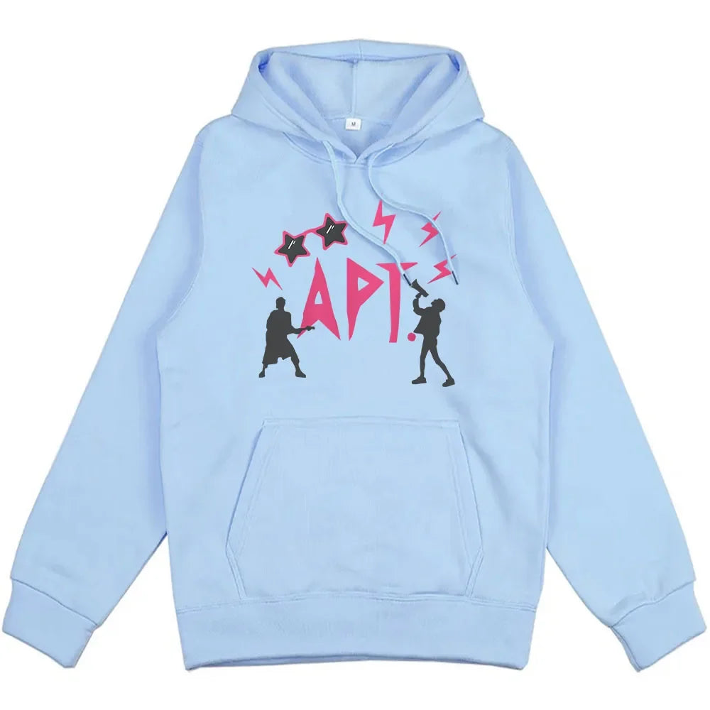 APT ROSE & Bruno Mars hoodie, light blue unisex graphic sweatshirt UpTrend Deals on Tampa Home & Garden Store