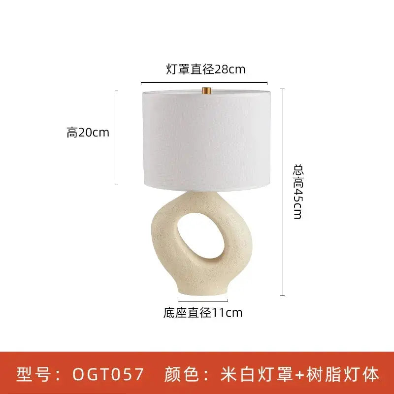 Decorbites Wabi Sabi floor lamp with white shade and beige loop base E27 on Tampa Home & Garden Store