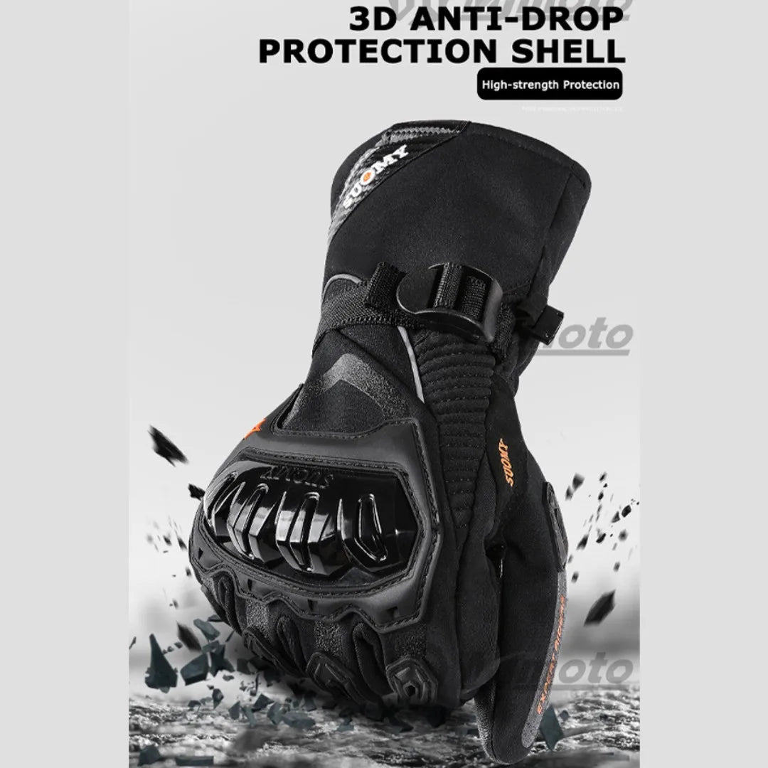 BikerZoneZ warm winter windproof waterproof touchscreen motorcycle gloves with knuckle guard on Tampa Home & Garden Store