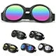Motorcycle Leather Retro Goggles BikerZoneZ black frame with mirrored rainbow lens options on Tampa Home & Garden Store
