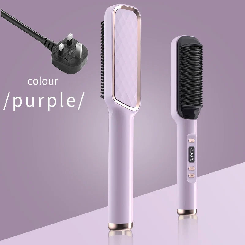 Electric Hot Comb Straightening Hair Brush