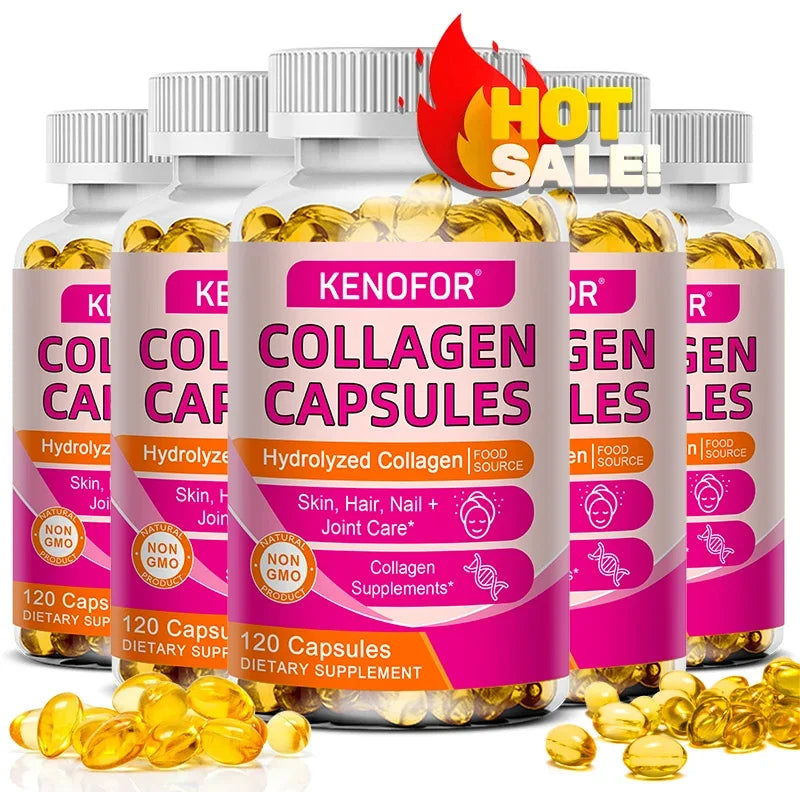 Kenofor Collagen Capsules 120 capsules hydrolyzed collagen for skin hair nails + joints on Tampa Home & Garden Store