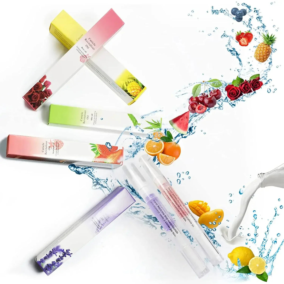 Cuticle oil nail care pen set 30pc Silcy Skin pastel boxed tubes with fruit graphics on Tampa Home & Garden Store
